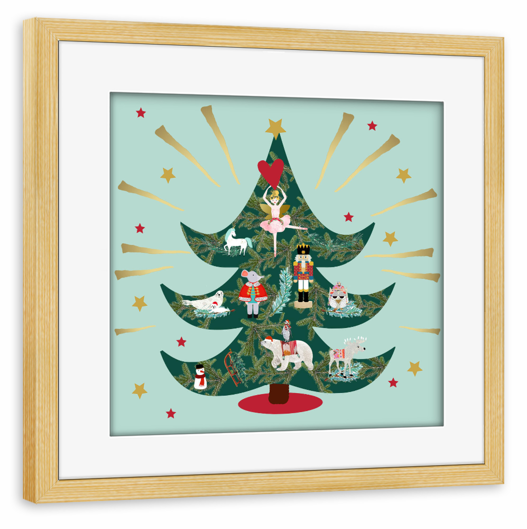 Poster mit Rahmen kiefer "Nussknacker Ballett" artboxONE - Für Kinder,Weihnachten
