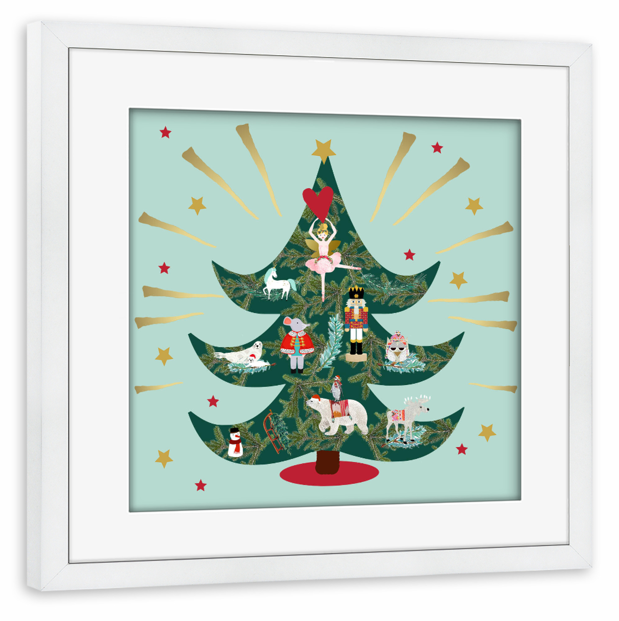 Poster mit Rahmen weiß "Nussknacker Ballett" artboxONE - Für Kinder,Weihnachten