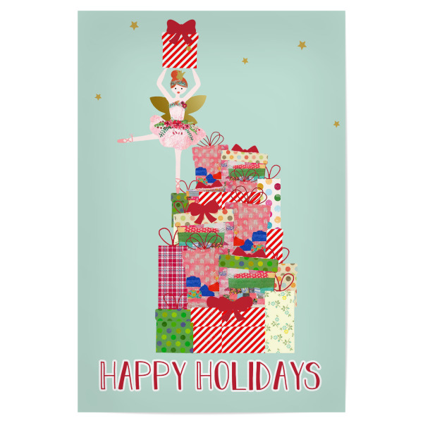 Poster 30x20 cm "Happy Holidays Ballerina" artboxONE - Für Kinder,Weihnachten