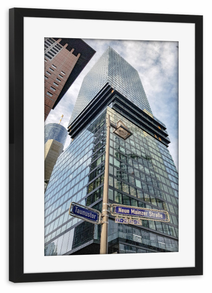 Poster mit Rahmen schwarz "Street View FM" artboxONE - Städte,Reise,Architektur,Geometrie,Städte / Frankfurt