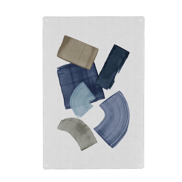 Holzbild "Blue & Brown Paint Blocks" artboxONE - Abstrakt,Geometrie