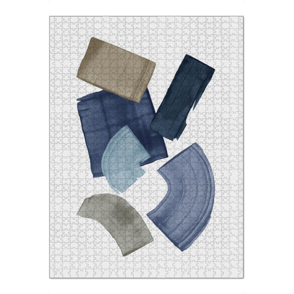Puzzle Ravensburger "Blue & Brown Paint Blocks" artboxONE - Abstrakt,Geometrie