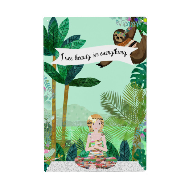 Metall Poster "I see beauty in everything" artboxONE - Typografie,Natur,Tiere,Menschen