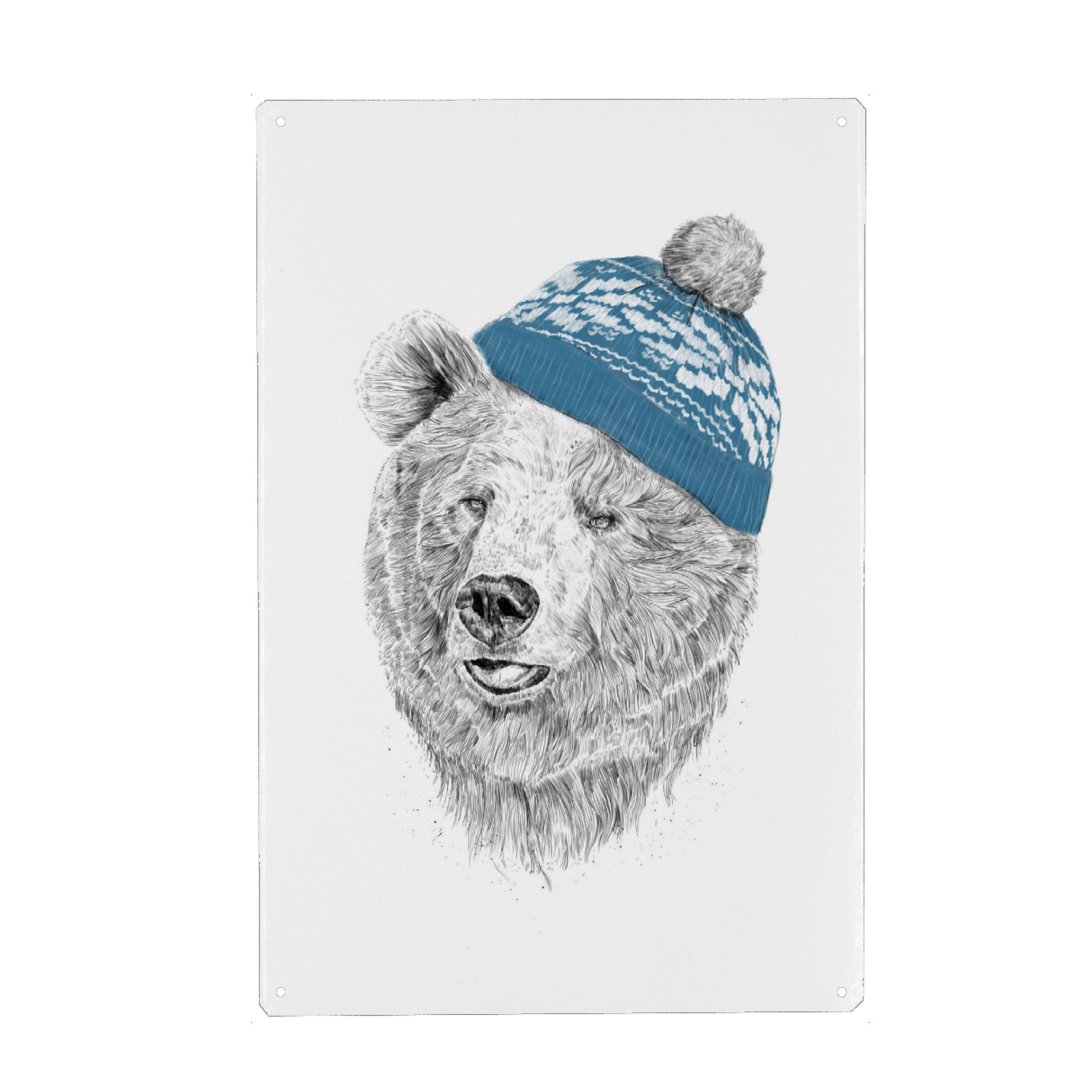 Holzbild "Hello Winter - Bear" artboxONE - Tiere,Lustig