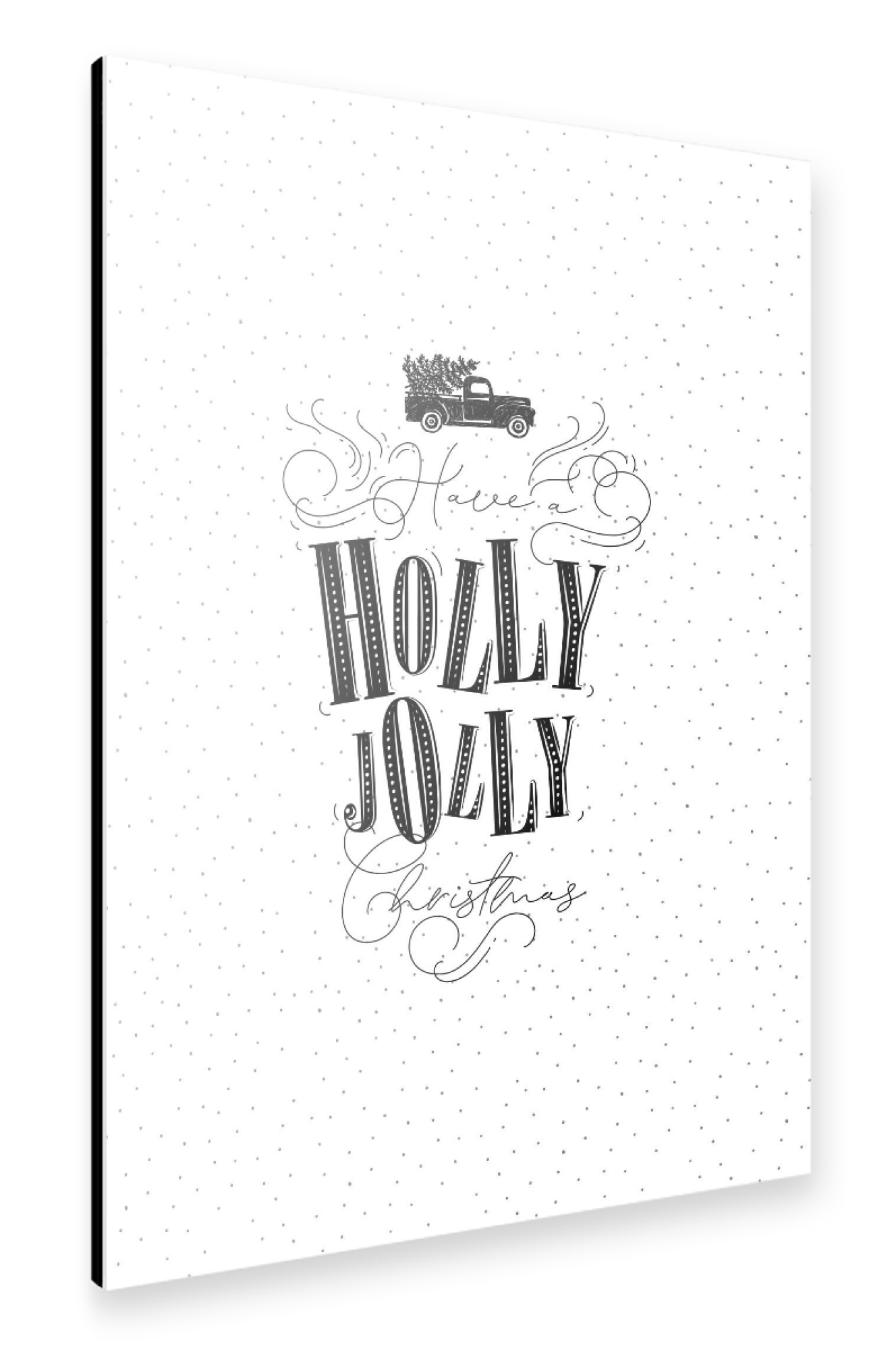 Alu-Dibond "Holly jolly Christmas white" 75x50 cm artboxONE