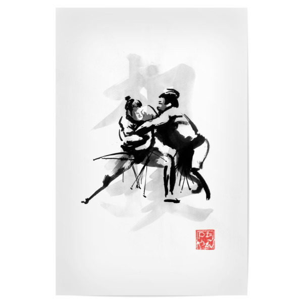 Poster "Sumotori" artboxONE - Menschen,Schwarzweiß,Sport,Sport / Motivation - Sumo,Sumotori,Japan,Kämpfer,Kampf,Sport,Sportart,Zen