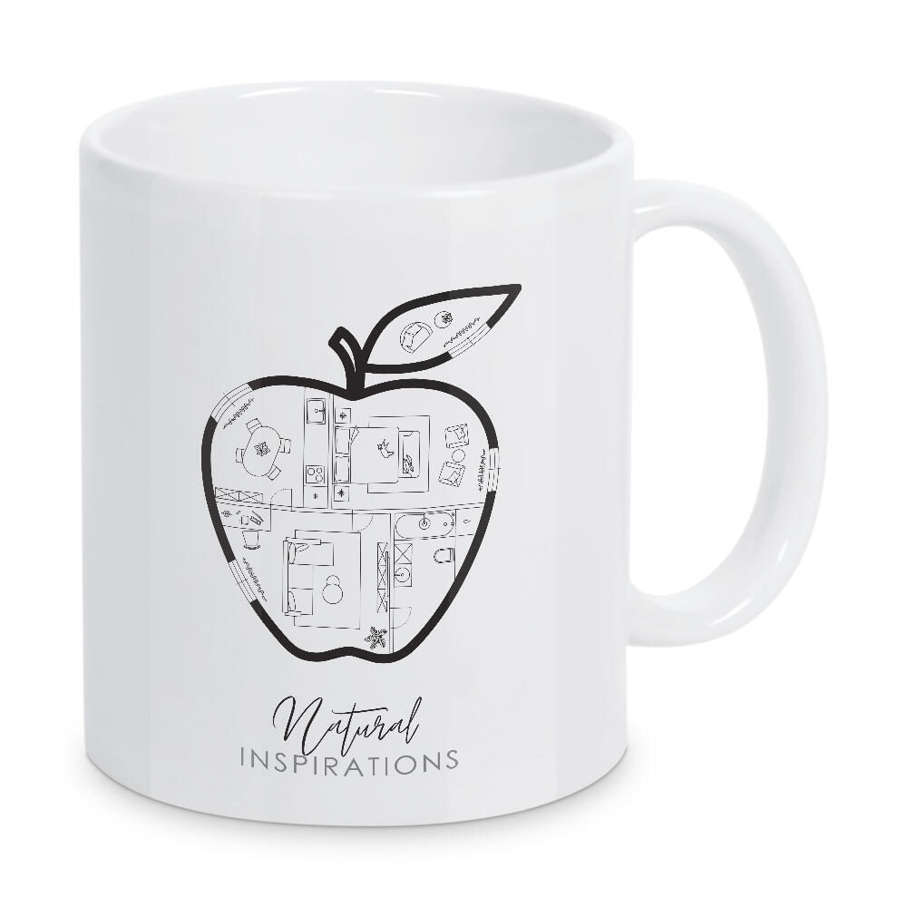 Tasse "Apple Konstruktionszeichnung" artboxONE - Schwarzweiß,Architektur,Essen & Trinken / Obst & Gemüse