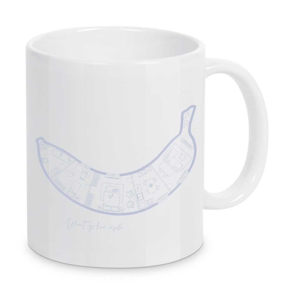 Tasse "Bananenbauzeichnung blau" artboxONE - Architektur,Essen & Trinken / Obst & Gemüse