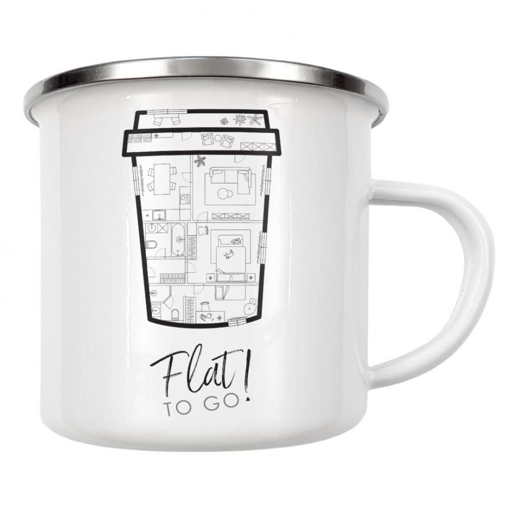 Emaille Tasse "To Go Cup Bauplan" artboxONE - Essen & Trinken,Architektur