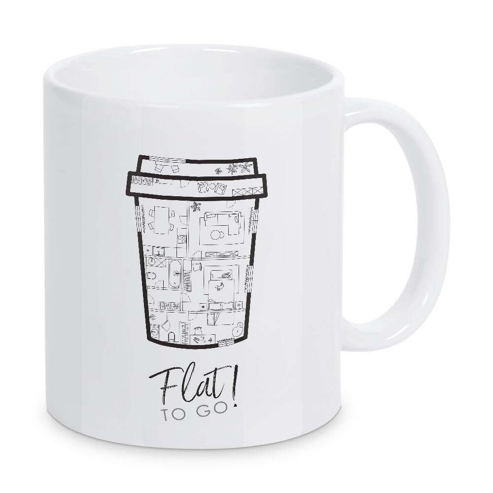 Tasse "To Go Cup Bauplan" artboxONE - Essen & Trinken,Architektur