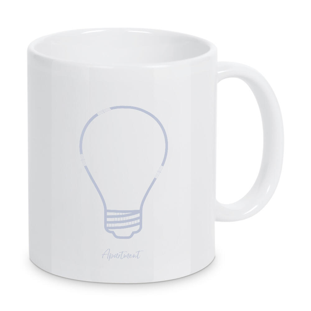 Tasse "Glühbirnen Bauplan blau" artboxONE - Architektur,Streetart