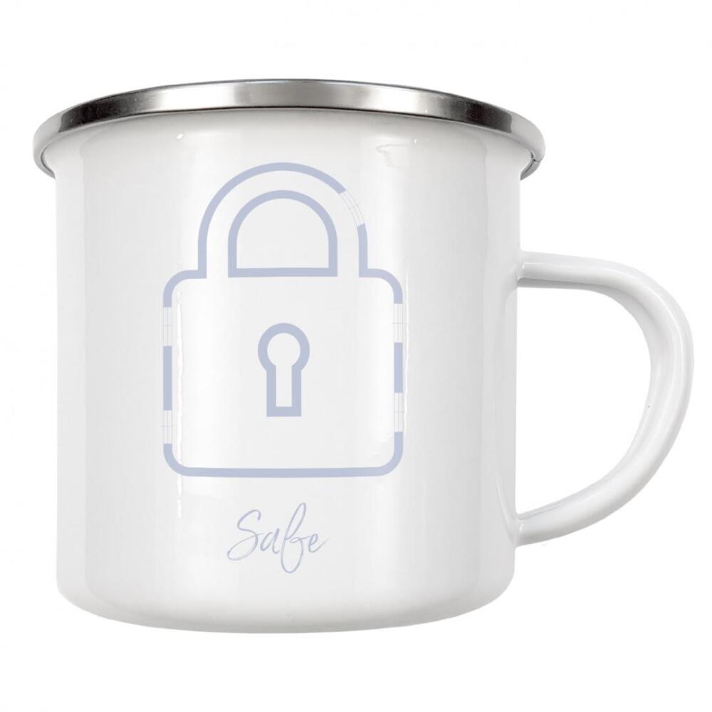 Emaille Tasse "Bauplan für die Schleuse blau" artboxONE - Architektur,Streetart,Für Papa,Lustig