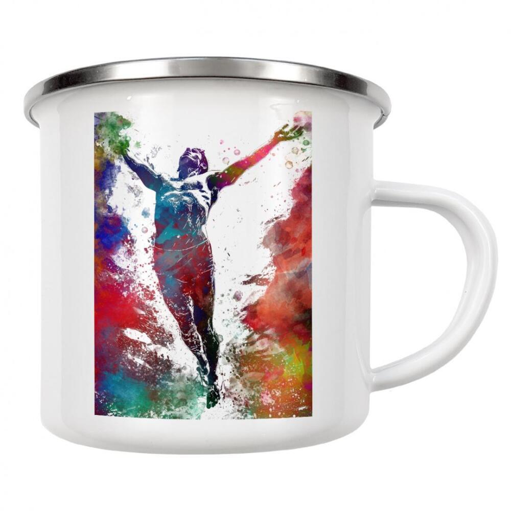 Emaille Tasse "Schwimmsportkunst E" artboxONE - Sport,Sport / Sommerspiele - Schwimmen,Schwimmer,Schwimmbad,Sport,Grafik