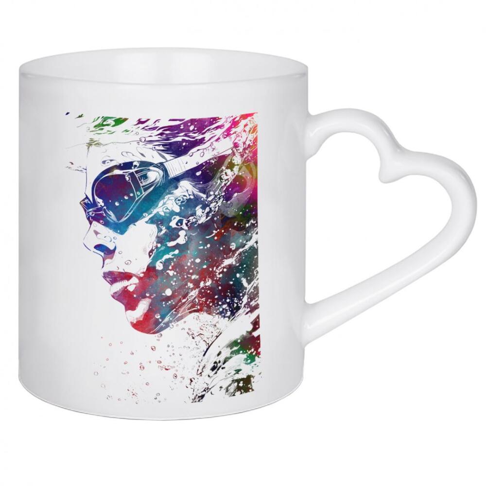 Herztasse "Schwimmsportkunst J" artboxONE - Sport,Sport / Motivation - Sport,Schwimmen,Schwimmer,Schwimmer,Porträt,Grafik