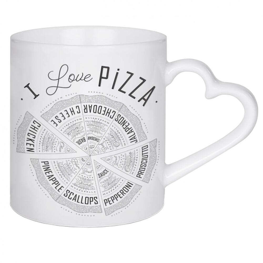 Herztasse "Illustration Liebe Pizza" artboxONE - Essen & Trinken
