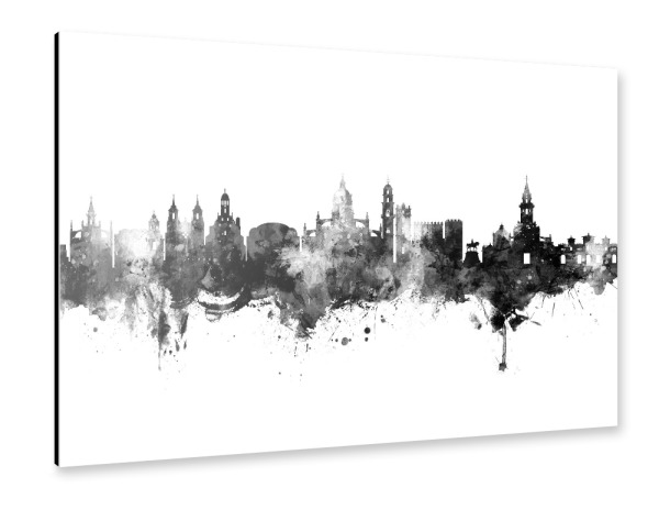 Alu-Dibond "Jerez Spain Skyline Black" 30x20 cm artboxONE