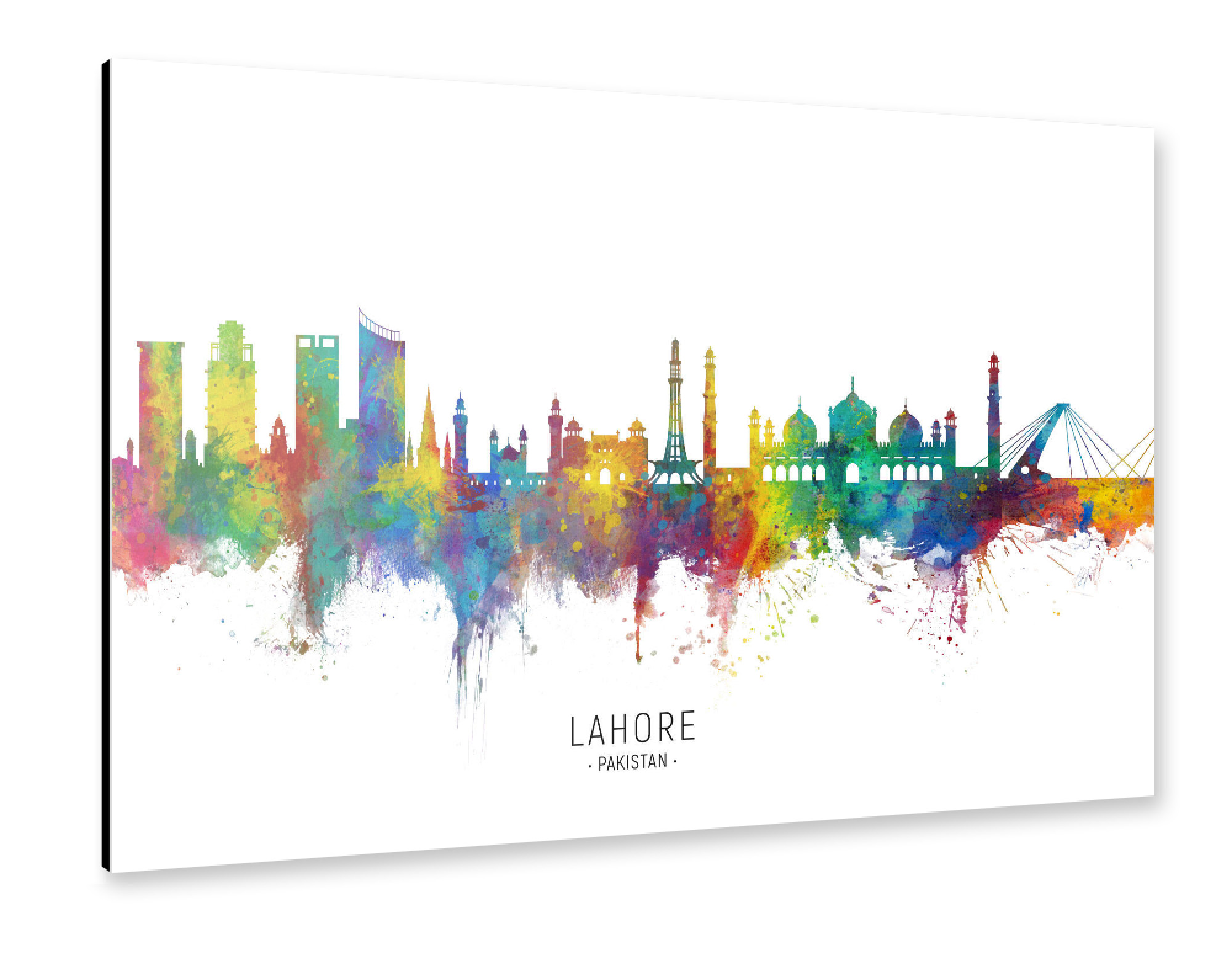 Alu-Dibond "Lahore Pakistan Skyline txt" 30x20 cm artboxONE