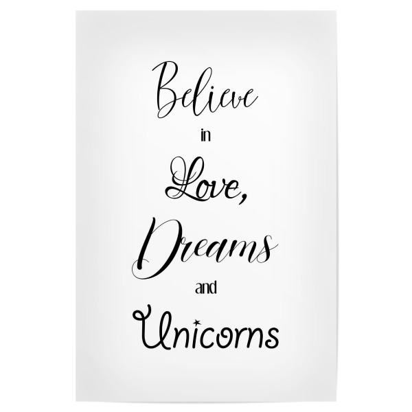 Poster "Believe in Dreams" artboxONE - Typografie,Schwarzweiß
