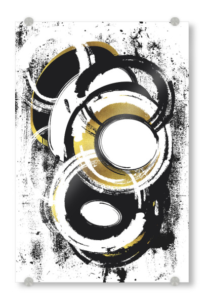 Acrylglasbild "Abstrakte Malerei Nr. 1 | gold" artboxONE - Abstrakt