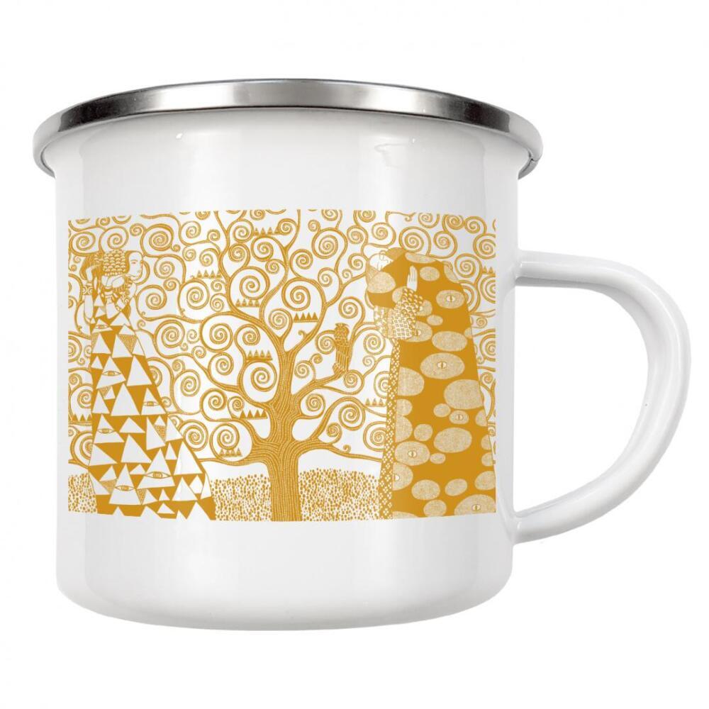 Emaille Tasse "Goldene Träumerei" artboxONE - Abstrakt,Menschen,Liebe