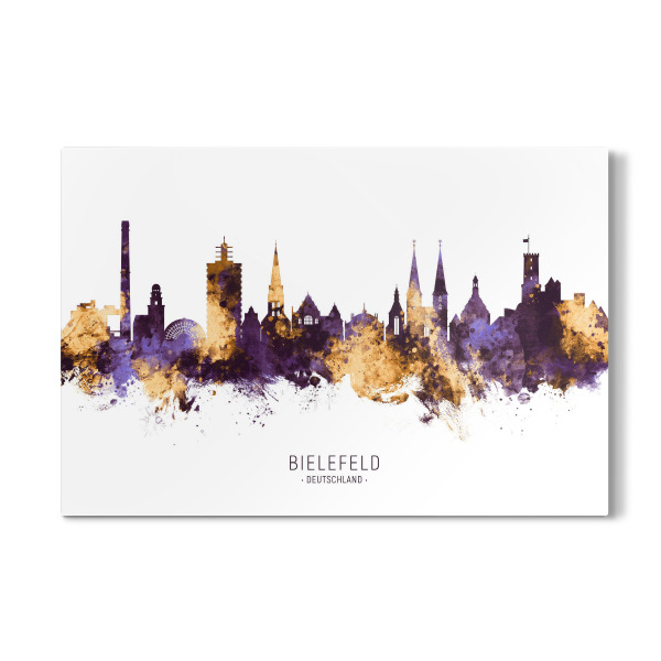 Galerie-Print "Bielefeld Skyline PurpleGold" 30x20 cm artboxONE