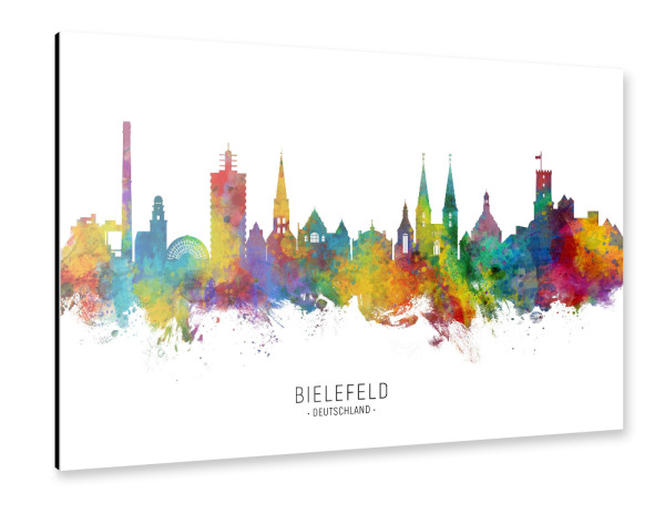 Alu-Dibond "Bielefeld Germany Skyline txt" 30x20 cm artboxONE
