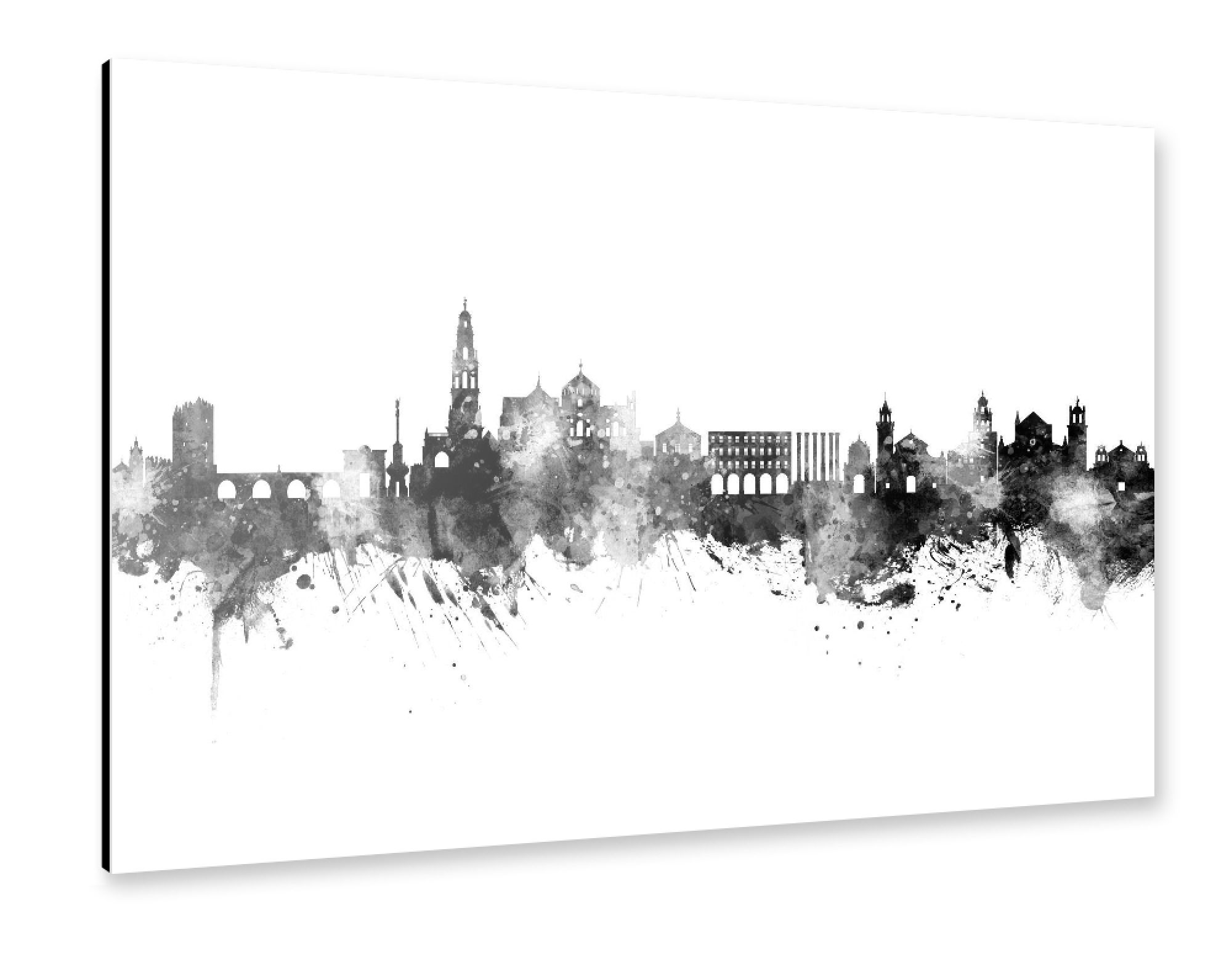 Alu-Dibond "Córdoba Spain Skyline Black" 75x50 cm artboxONE