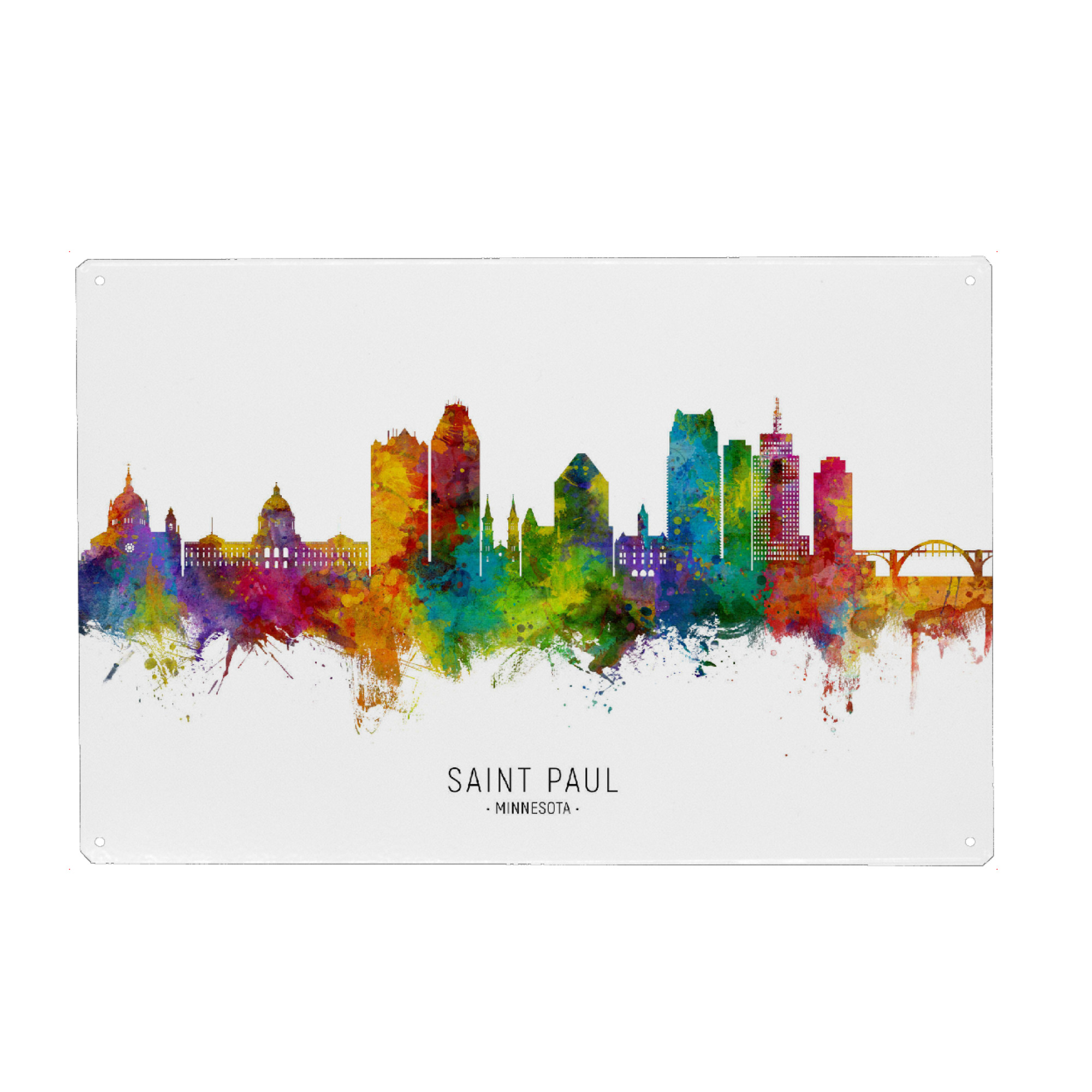 Metall Poster "Saint Paul Minnesota Skyline txt" artboxONE - Städte