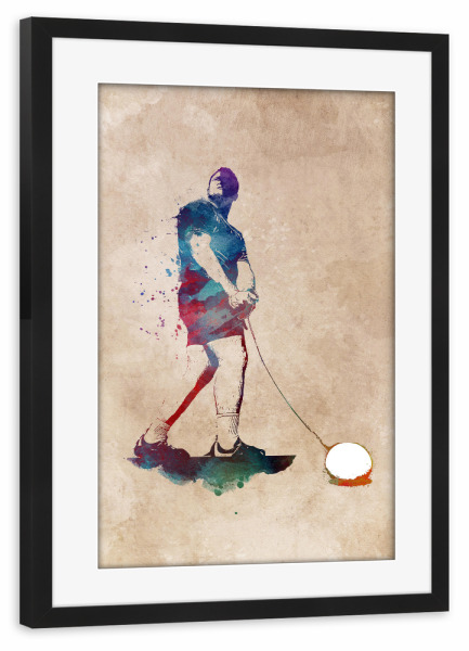 Poster mit Rahmen schwarz "Hammer throw sport art" artboxONE - Sport