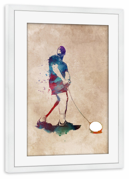 Poster mit Rahmen weiß "Hammer throw sport art" artboxONE - Sport