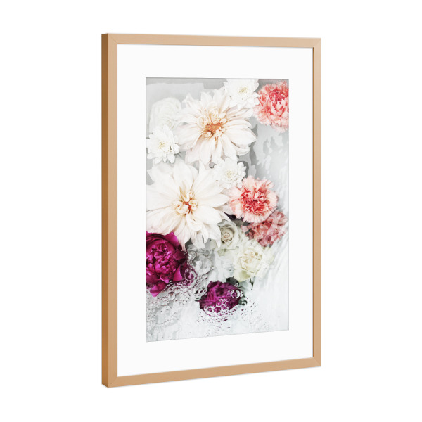 Poster mit Rahmen Kupfer "Beautiful Flowers Artwork" artboxONE - Natur,Floral,Abstrakt,Für Mama