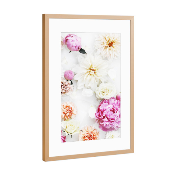 Poster mit Rahmen Kupfer "Colourful Flowers Artwork" artboxONE - Natur,Floral,Für Mama