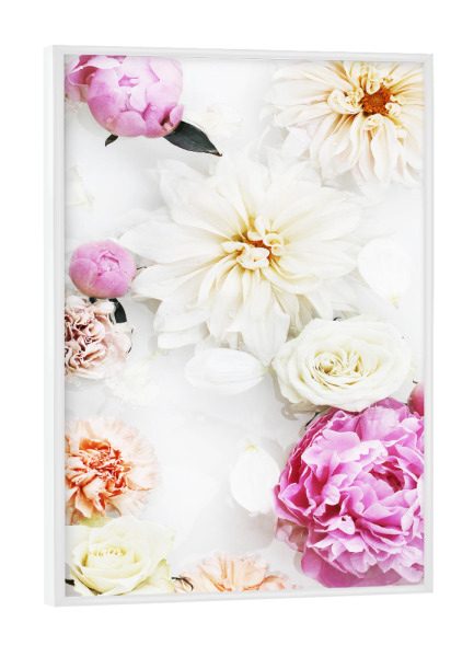 Poster mit weißem Rahmen "Colourful Flowers Artwork" artboxONE - Natur,Floral,Für Mama