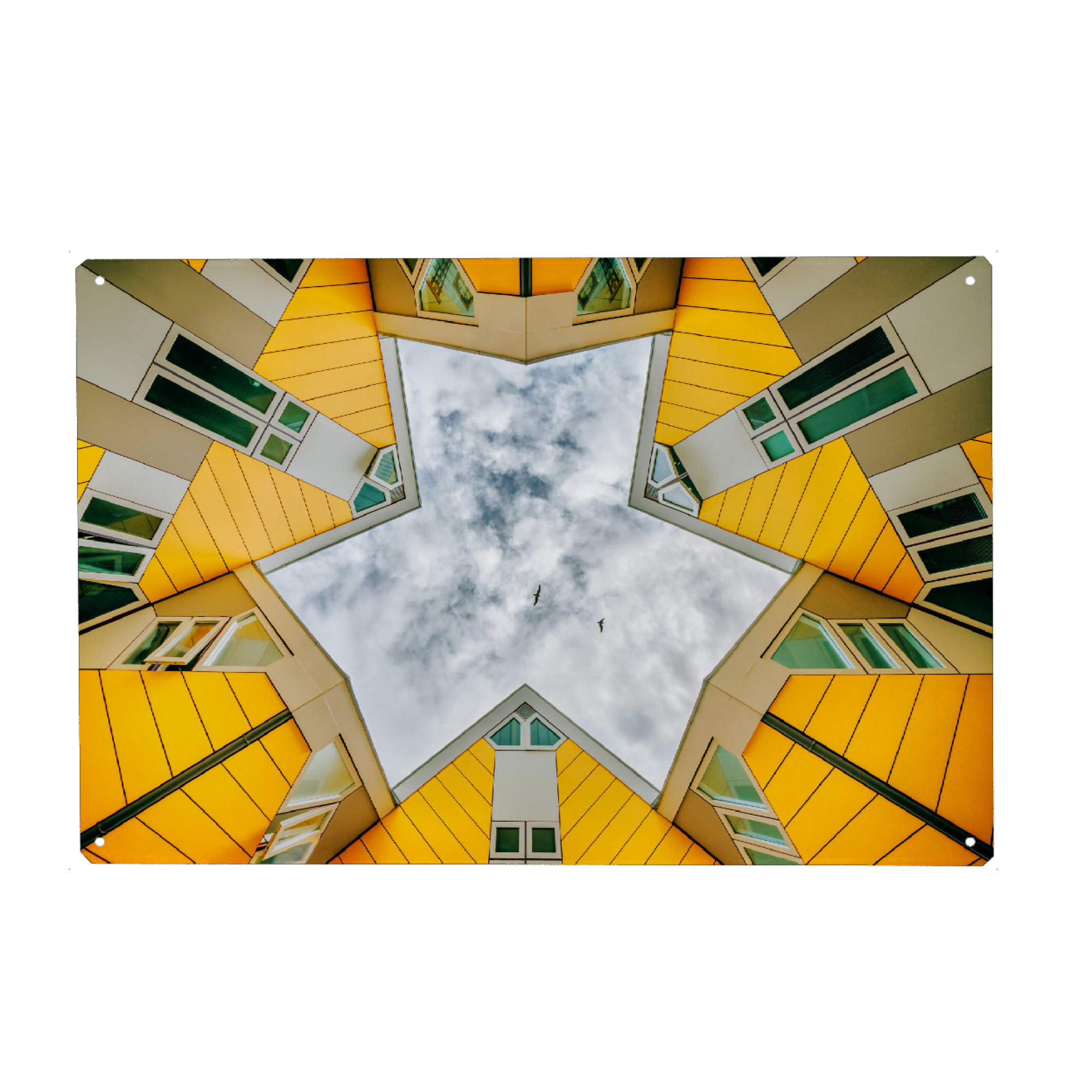 Holzbild "Kubushaus" artboxONE - Architektur,Geometrie
