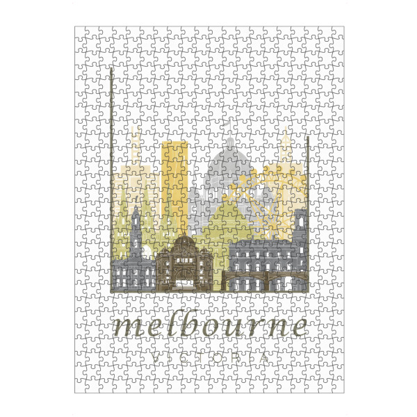 Puzzle Ravensburger "Melbourne skyline desert" artboxONE - Städte,Architektur