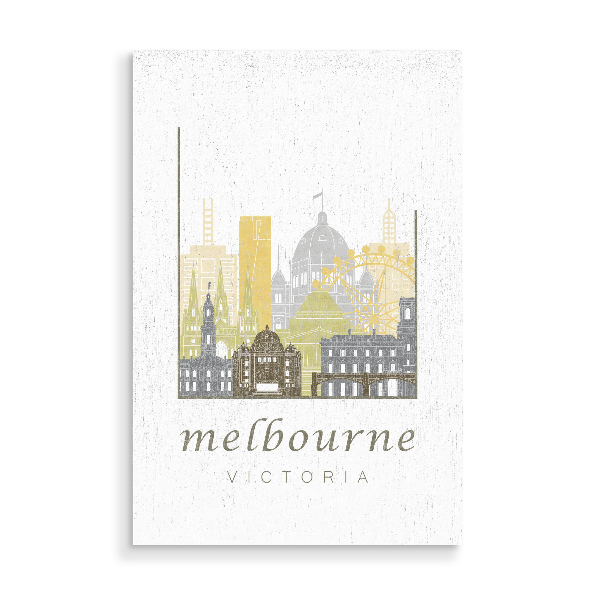 Holzbild "Melbourne skyline desert" artboxONE - Städte,Architektur