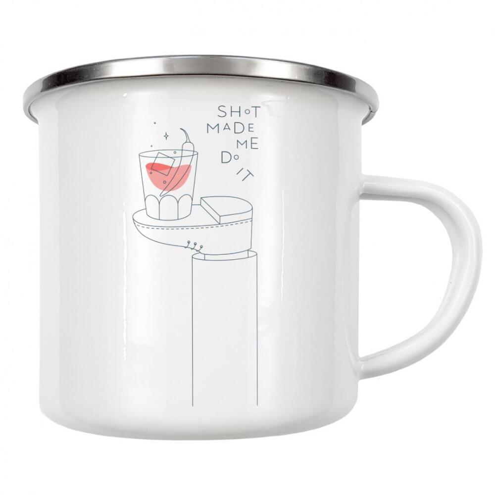 Emaille Tasse "Whiskyglas" artboxONE - Essen & Trinken,Essen & Trinken / Alkohol - Whiskey,Feier,Party,Alkohol,Getränk,Glas,Kunst,Fuß,Bein,Stehen