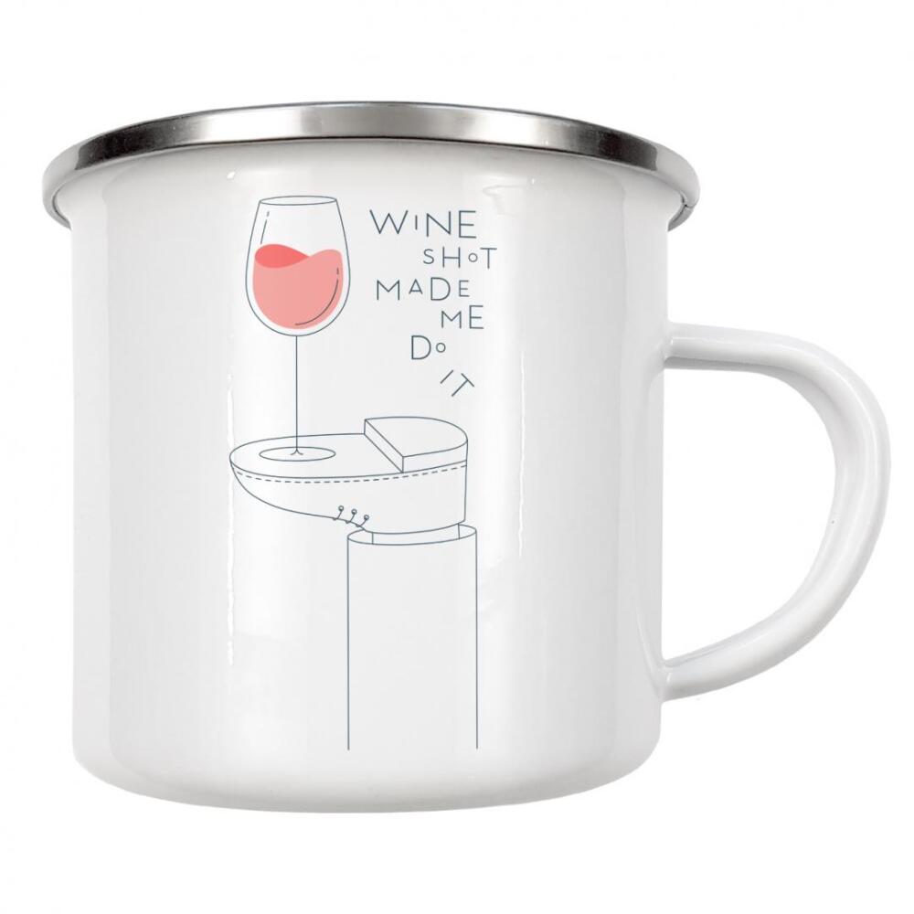 Emaille Tasse "Weinglaslicht" artboxONE - Essen & Trinken,Essen & Trinken / Alkohol - Wein,Feier,Party,Alkohol,Getränk,Glas,Kunst,Fuß,Bein,Ständer