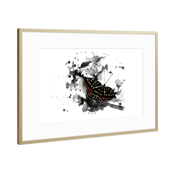 Poster mit Rahmen Gold "Wildlife Falter" artboxONE - Natur,Tiere