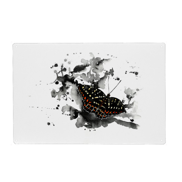Holzbild "Wildlife Falter" artboxONE - Natur,Tiere - Aquarell,Schmetterling,Falter,Watercolor,Wild,Insekt,Nature,Black,Moth,Butterfly,Natur