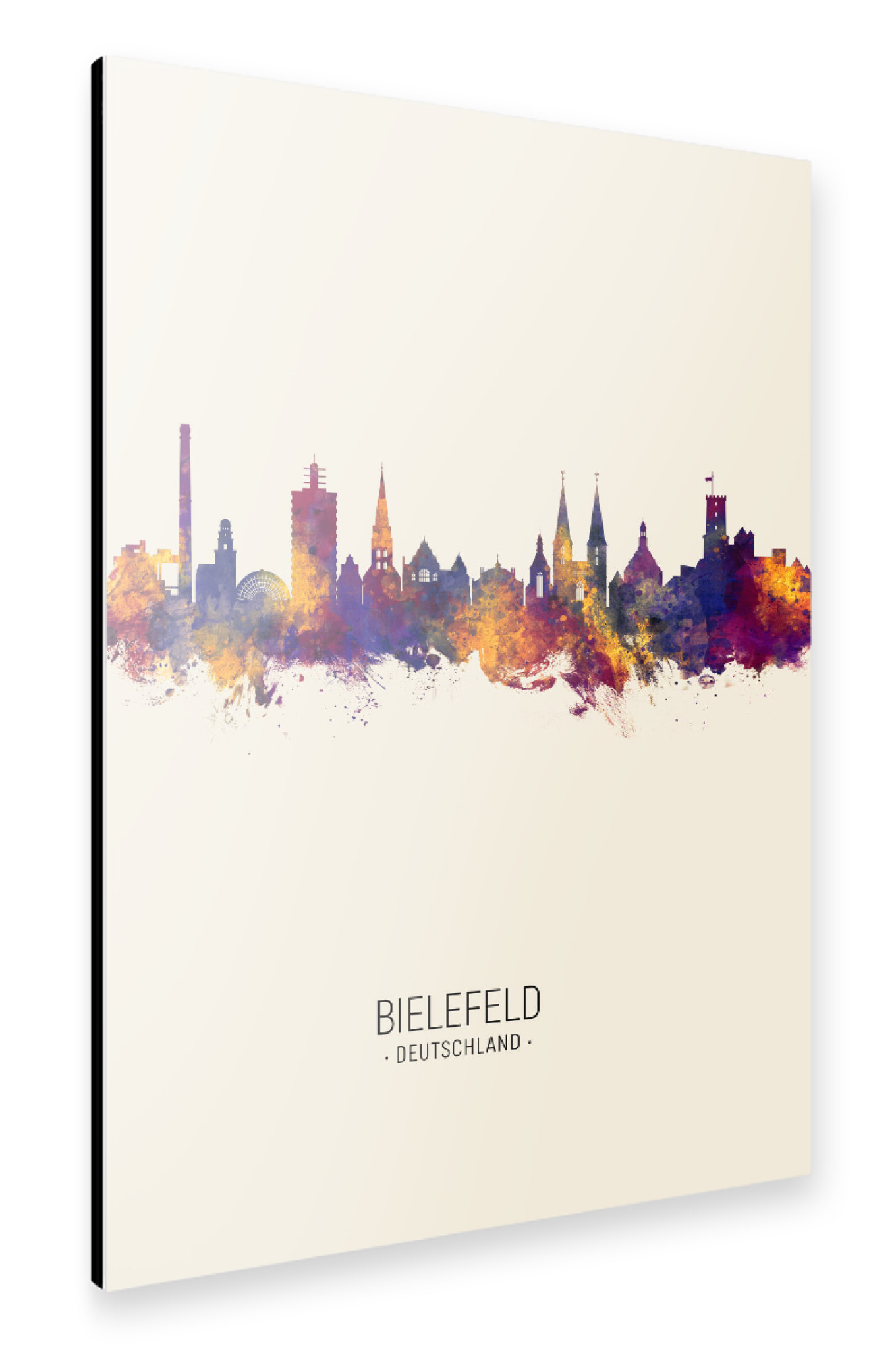 Alu-Dibond "Bielefeld Germany Skyline Beige" 75x50 cm artboxONE