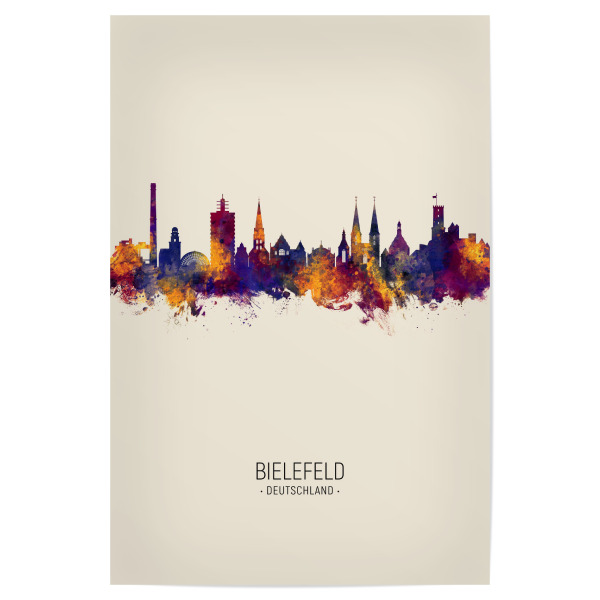 Poster 30x20 cm "Bielefeld Germany Skyline Beige" artboxONE - Städte