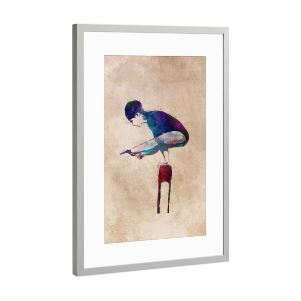 Poster mit Rahmen Silber "Gymnast sport art" artboxONE - Sport