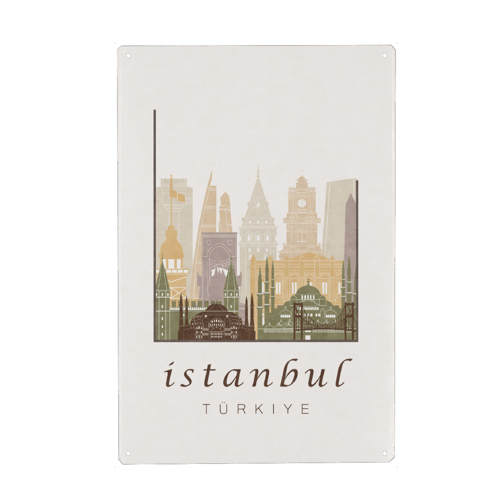 Holzbild "Istanbul skyline rustic" artboxONE - Städte,Architektur,Städte / Istanbul