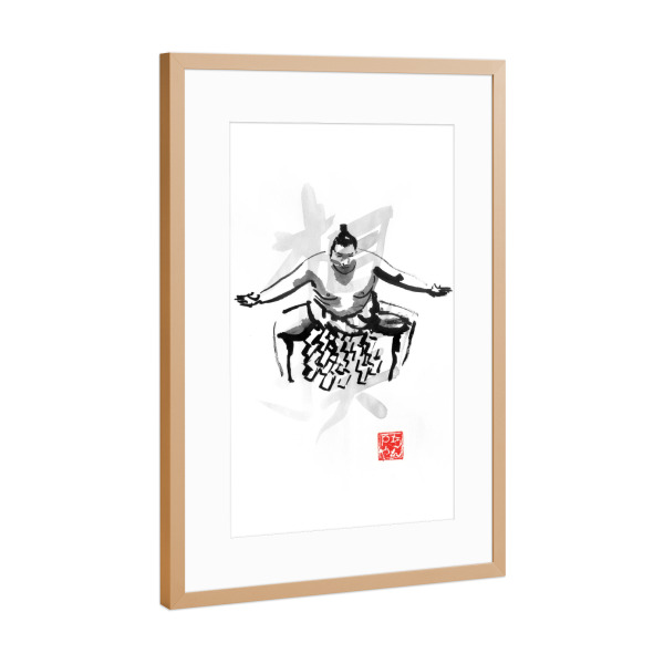 Poster mit Rahmen Kupfer "Sumo wrestler" artboxONE - Menschen,Schwarzweiß,Sport