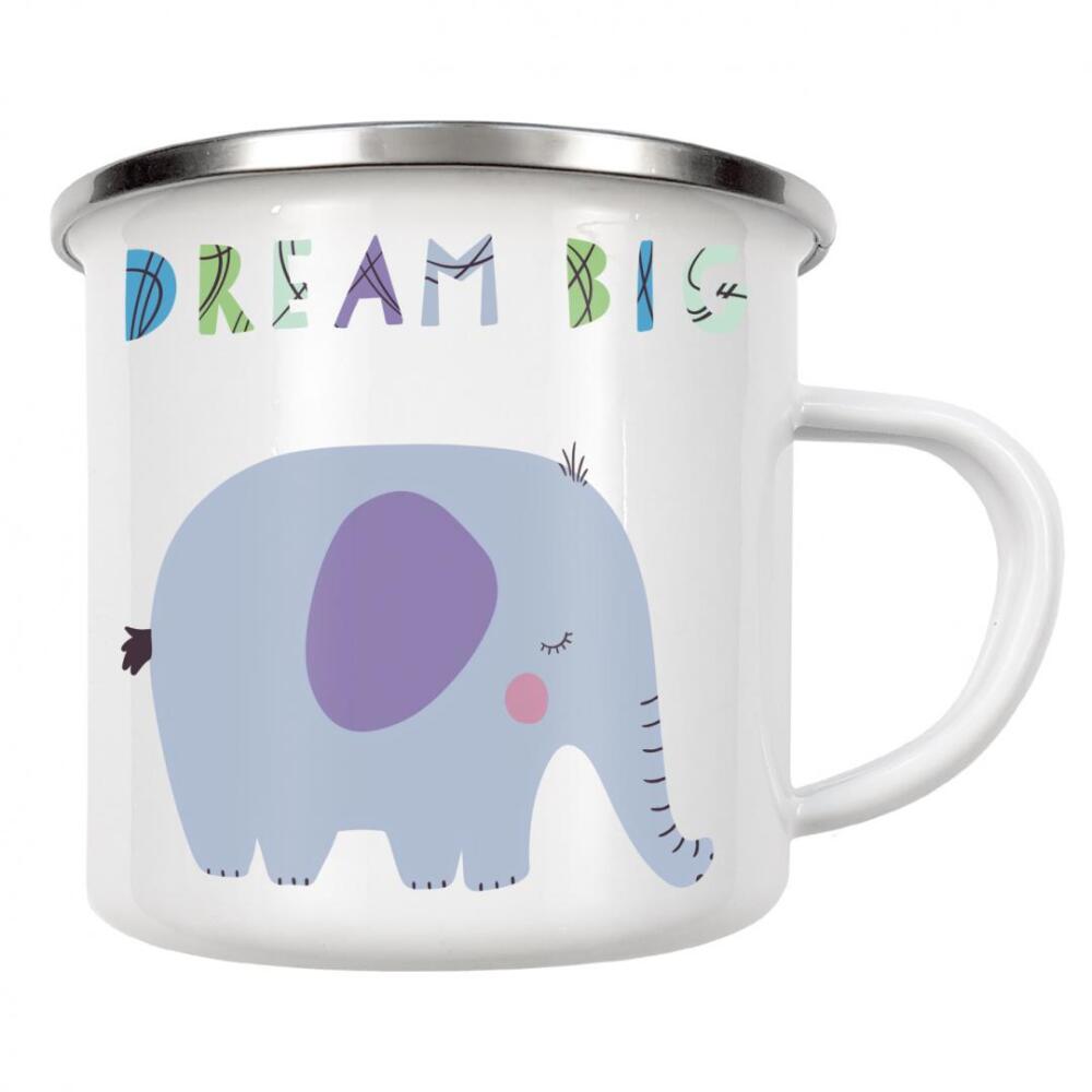 Emaille Tasse "Dream bigg" artboxONE - Für Kinder,Tiere,Lustig