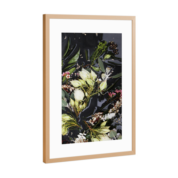 Poster mit Rahmen Kupfer "Black Native Botanical Art" artboxONE - Natur,Floral,Abstrakt