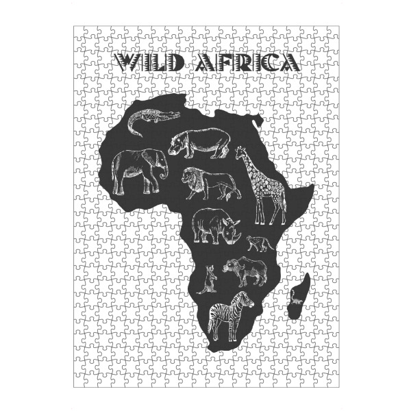 artboxONE Puzzle "Wildes Afrika" artboxONE - Typografie,Tiere,Schwarzweiß,Reise / Afrika