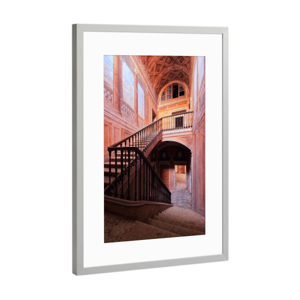 Poster mit Rahmen Silber "Great Stairway" artboxONE - Architektur