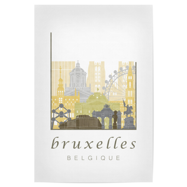 Poster "Brussels skyline desert" artboxONE - Städte,Architektur